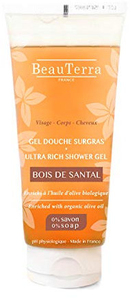 BeauTerra Gel Douche Surgras Bois de Santal 200 ml