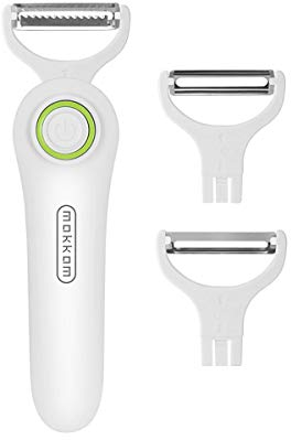 minerlele Pelador eléctrico pelador Orbital de Verduras con Cuchillas multifuncionales de Acero Inoxidable Pelador en Juliana Recargable por USB para Frutas y Verduras