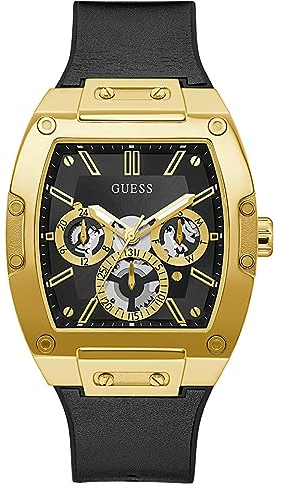GUESS Homme Uhr Analogique Quartz mit Cuir Armband GW0202G1