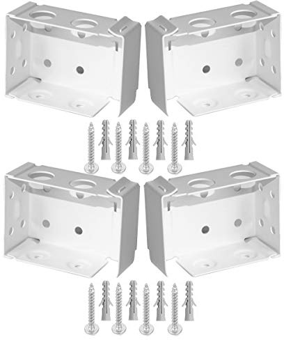 APUXON 4 x Box-Montagehalterungen, 2 Sets für niedrige Jalousien, 5,1 cm, weiße Farbe, Fenster-Jalousien, Kopfschienenhalterung (2, 5,1 cm niedriges Profil)