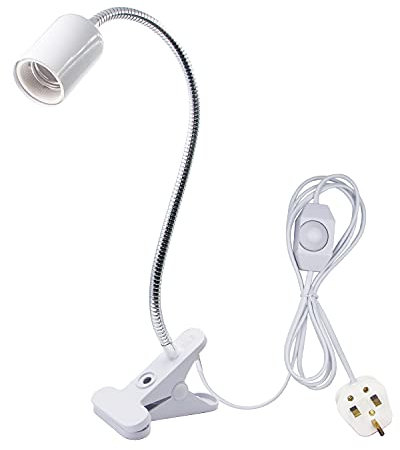 Plant Light,Grow Lights for Indoor Plants,Heat Spotlight for Aquarium Reptile,Tortoise Heat Lamp 360°Adjustable Gooseneck & Desk Clip On,Adjustable Brightness Socket for Lizards,Turtle Snakes,No Bulb