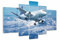 Tulup Glasbild Wandbild Gehärtetem Sicherheitsglas 170x100cm Wandkunst Deko Küche & Wohnzimmer 5 Teile Akrylglas - Flugzeug in den Wolken
