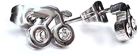 JUANLOWE Ohrstecker Kirschen mit Strassstein, Ohrringe aus Edelstahl in silber-farben