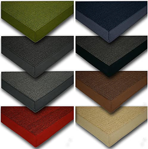 SchönesWohnen Sisal Teppich Astra Manaus mit 5cm Baumwollbordüre Coffee 61/66 150x150cm