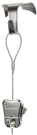 Picture Frame Hanging Chrome Moulding Hooks with Steel Cable Wire & Zipper Hooks Rope Traditional Dado Rail Hook for Hanging Picture Frame Art Work Frame Cable Wire Rope Kit Pack of 1.