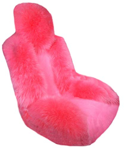 PengGengA Plüsch Autositzbezug Winter Wolle Vordersitzbezug Künstliche Lammfell Auto Sitzauflage Auto Sitzbezug (Pink, Einzelner Vordersitz)