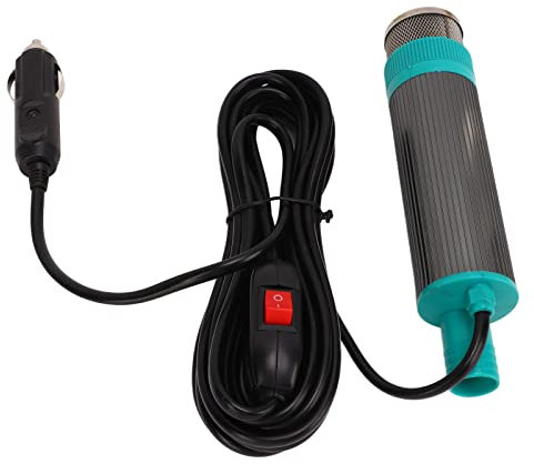 Aramox 12V Pompa Elettrica Portatile per Estrattore di Acqua e Olio con Cavo 5 M Pompa di Trasferimento del Carburante per Acqua e Carburante Cherosene per Rimorchio