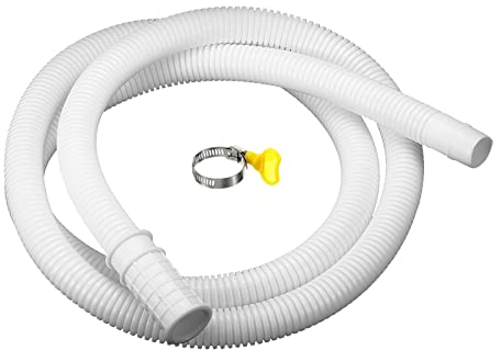 sourcing map Universal Air Conditioner Drain Hose 16mm ID 4.9ft with Clamp for AC Units Washing Machine, White