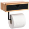 Bamodi WC-Papierhalter aus Holz & Edelstahl - Elegante und praktische Toilettenrollenhalterung für Moderne Badezimmer - Schwarz Design