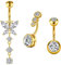 FECTAS 3stk Bauchnabelpiercing 10mm Gold Chirurgenstahl Schmetterling Bauchpiercing Piercing Bauchnabel Schmuck