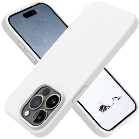 OTOFLY Compatible with iPhone 15 Pro Case, Silicone Shockproof Slim Thin Phone Case for iPhone 15 Pro(6.1 inch), (White)