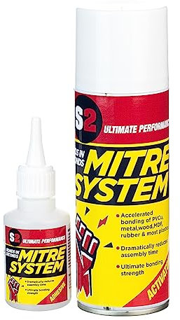 S2 Mitre Ultimate Performance Fix Kit 50g & HV Adhesive 200g Activator - Strong Versatile
