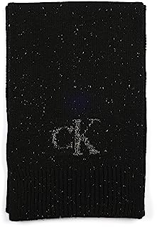 Calvin Klein Herren Tweed Monogramm Schal, Schwarz, Einheitsgröße