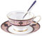 Jiotouhu Englische Teetasse aus Porzellan mit Untertasse, Löffel, für Tee und Kaffee, für Frühstück, Haus und Küche