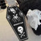 CONVOW Schwarz Gothic Sarg Bad Matte Halloween Teppich Horror Schädel Gothic Geschenk Spooky Geschenke Gothic Teppiche Bereich Teppiche für Zimmer Küche Bedroom Decor Teppich (Skelett 1,80 * 200cm)