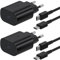 2er-Pack USB C Ladegerät, Schnellladegerät Samsung 25w mit 2M Kabel, Ladekabel USB C mit Netzteil,Typ C Schnellladegerät, Fast Charger für Samsung Galaxy S23/S22/S21/S20/10,Ultra, A53 5g,A52(Schwarz)