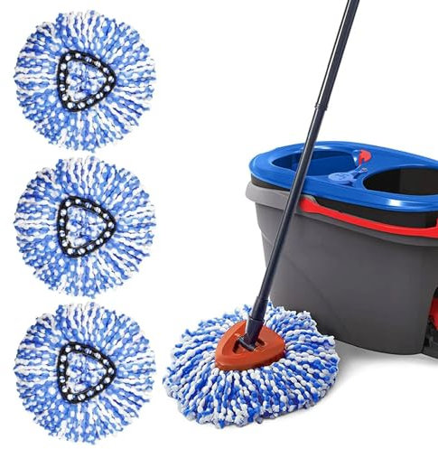 Spin Mop Ersatzköpfe, kompatibel mit Ocedar RinseClean 2 Tank-Mopp-System, Mikrofaser-Nachfüllköpfe für O Cedar Reinigung aller harten Böden