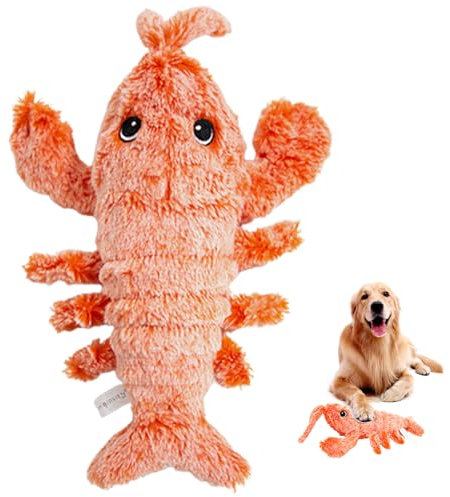 Wedhapy Jouet en Mouvement pour Chien, Jouets interactifs pour Chien, Jouet en Mouvement pour Chien, Jouet à Homard Souple, Chargeur USB, Jouet à mâcher en Peluche, Jouets interactifs 26x14x7cm