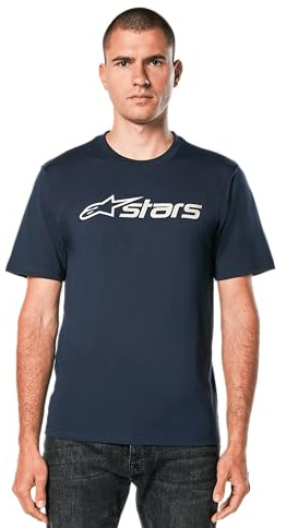 Alpinestars Herren T-Shirt Blaze 2.0 Csf Tee Kurzarmshirt für Männer mit Rundhalsausschnitt Navy/Weiß/Grau M