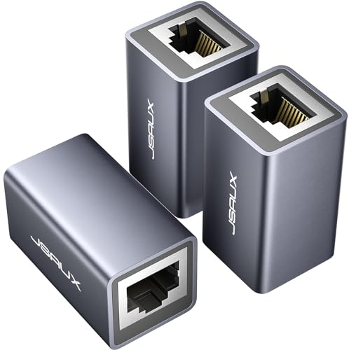 JSAUX Coupleur RJ45 Ethernet Raccord RJ45 Femelle vers Femelle (Lot de 3), LAN Rallonge Connecteur Adaptateur Réseau Compatible avec Les câbles réseau, Câble Ethernet Cat 8/Cat 7/Cat 6/Cat 5/Cat 5e