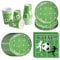 Cumpleaños Decoracion Set de Fútbol, Vajilla de Fiesta Decoración de Cumpleaños para Niños 16 Invitados Tema Deportivo para Cumpleaños de Niños Incluye Platos Vasos Servilletas