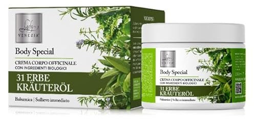 Lady Venezia Crema Corpo Olio 31 Erbe Krauterol – Sollievo Immediato e Azione Balsamica – Defaticante, Tonificante e Idratante – Ingredienti Biologici – 250 ml