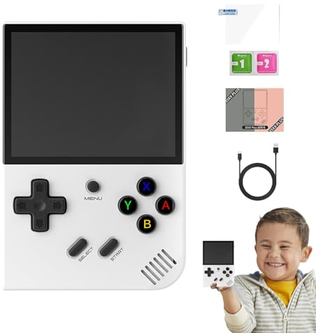 RG35XX Plus Retro Handheld Game Console, 3.5-Inch Ips Screen Portable Pocket Video Player, Rechargeable Open Source Retro Games Consoles, Wifi Game Player with 3.5-Inch Ips Screen for Girls