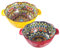 Henten Home Set de 2 Grands Bols à Salade Colorés - 1450ml, Style Bohème Avec Poignées Pour Céréales, Soupe, Cornflakes