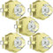 Calzibeno 5 Pack Gold Glass Door Knobs, Octagon Crystal Door Knobs Interior with Lock, Satin Brass Glass Doorknobs for Bedroom Bathroom, Antique Crystal Door Knob Set