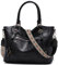 Chase Chic Handtasche Damen,Vegan Leder Hobo Taschen Top Griff Satchel Schulter,Umhängetasche Schultertasche für Frauen mit verstellbarem Riemen(Schwarz)