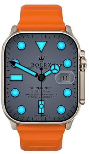 DT Ultra 2 Reloj inteligente AMOLED 16G ROM WIFI GPS G00glePlay Dual System ChatGPT Whatsapp BT Call Android Smart Watch para mujeres y hombres (naranja)
