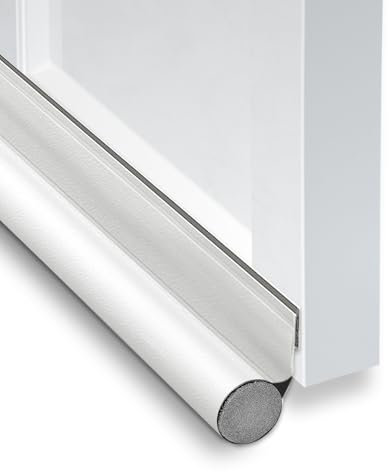 2 Stück Zugluftstopper für Türen,96 cm Selbstklebend Türdichtung für Windstopper,Türdichtung Luftzugstopper, Schutz vor Luftzug und Lärm (Weiß)