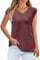 Zeagoo T-Shirt Damen Elegant Basic Tshirt Flügelärmeln V-Ausschnitt Oberteile Slim Fit Tops Casual Einfarbig Shirts Tunika Rot XXL