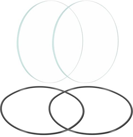 PATIKIL 2,6 Dia LED-Objektiv, 2er-Set polierte Kanten Taschenlampen-Ersatzteile Glasobjektiv mit Silikonring für Lichtquellen-Objektiv-Ersatz, Transparent