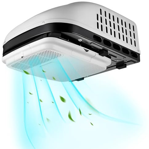 Aspligo Aire acondicionado de 220 voltios, 15000 BTU, 220 V, para interiores y exteriores, unidad de CA para autocaravana, coche, camión, compresor rotativo