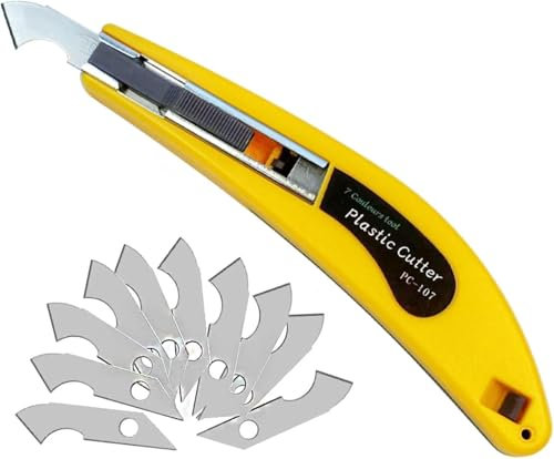 HORREX Cuttermesser Plexiglas Schneider set Cuttermesser Profi Profi Acrylschneider mit 30-Teiliger Schneideklinge Teppichmesser Bastelmesser für Acrylplatten,Kunststoff,Plexiglas Zuschnitt