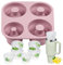 Sadodo Ice Cube Tray for Stanley Cup, Heart Shape 3 Size in 1,Silicone Love Ice Cube Maker with Lid for 20-40oz Tumbler, for Bar Wine, Whiskey,Coffee, Juice, BPA Free (Pink Foldable 4 in 1)