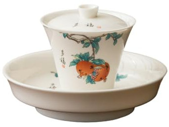 Sheep Fat Jade Tee Set Home Office Keramik Deckel Tasse Teetasse - Er Cai Deckel Schüssel + Krug Lager Duofu