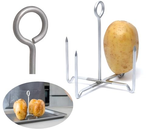 Spiked Folding Oven Baked Jacket Potato Baker Holder Aluminum Tray and 4 Spikes Potato Cooker Stand Steamer Potato Baking Tool
