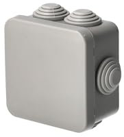 EDO Abzweigdose IP55 Wasserdicht 70x70x45 mm Grau – UV-beständig Halogenfrei – Verteilerdose mit Kabeleinführungen & Schnappdeckel – Aufputz Abzweigkasten Innen & Außen