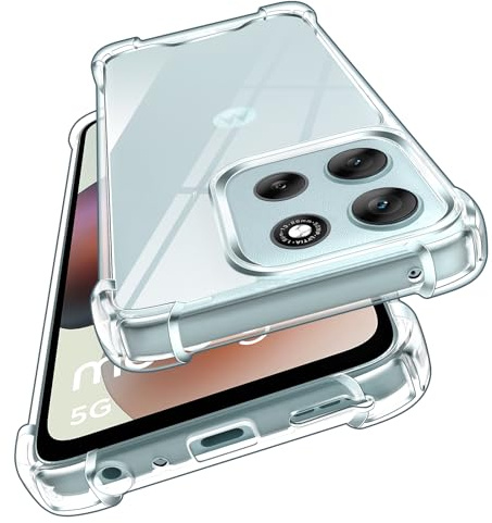 ivoler Nie Vergilbung Klar Hülle für Motorola Moto G56 5G mit Stoßfest Schutzecken, [Militärstandard] Stoßfest Kratzfest Transparent Schutzhülle Durchsichtige Handyhülle Case