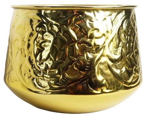 Leaf Pot de Fleurs décoratif en métal, doré, 18