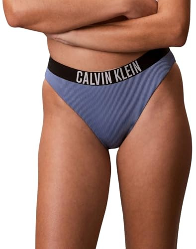 Calvin Klein Damen Bikinihose Gerippt, Blau (Blue Tulip), XS