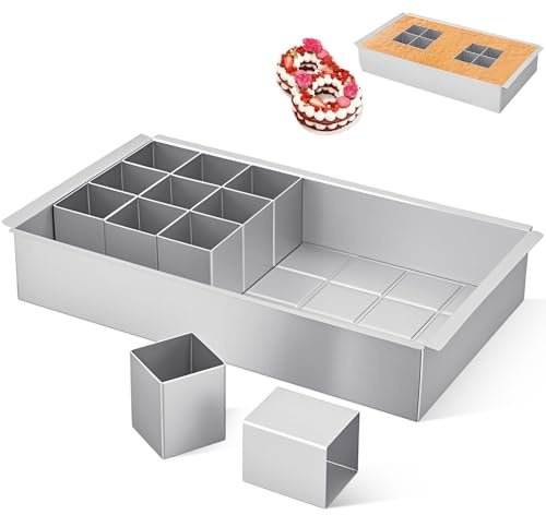 Groß Zahlen Backform, Verstellbar Aluminium Kuchenform, Antihaft Buchstaben Backformen Set, DIY Backen Zahlenbackform, Zahlenkuchenformen für Geburtstag Party, Hochzeit, Feste, Zuhause Konditoreien
