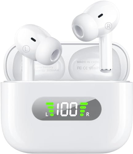 AsiceSound Wireless Earbuds, Immersive HiFi Stereo Bluetooth 5.3 Earphones, Deep Bass, 4 Mic ENC Noise Cancelling, 72h Playtime, IPX8 Resistance Earbuds, for iOS and Android