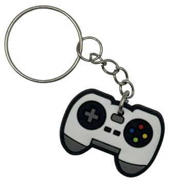 Portes-clés PVC théme jeux (Manette de jeux blanche)