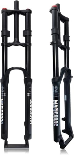Caimcie Mountain Bike Front Fork 26 27.5 29 Inch 1-1/8 Double Shoulder Forks Straight Air Fork Bike Suspension Fork Downhill Travel 180mm QR 9 * 100mm Disc Brake Front Fork Manual A,26