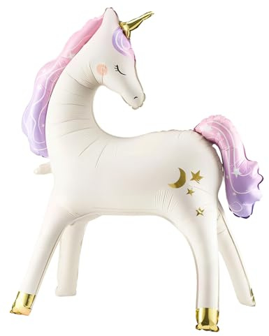 Einhorn Luftballons, XXL Folienballon Einhorn Aufblasbar | Einhorn Deko Kindergeburtstag, einhorn Ballon Stehend, EinhorN Party für Mädchen Junge