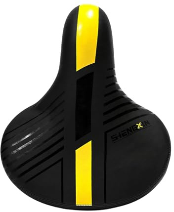 Aymzbd Fahrradsitz, Ergonomische Stoßdämpfung, Fitness Bike, Wasserdicht, Fahrradzubehör, Sattel, Gelb