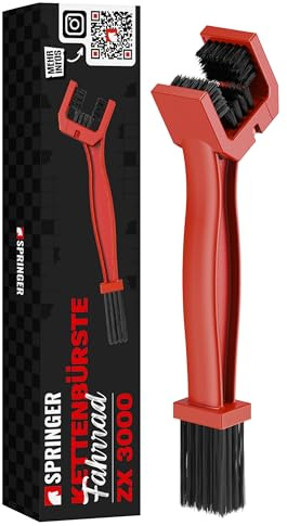 Springer ZX3000 Brosse à chaîne, Double tête en Nylon | brosse de nettoyage pour saleté, huile & graisse | pour chaînes de vélo & moto | protège de l'usure